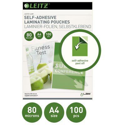 Pochette de plastification Leitz iLAM A4 autocollant 2x80 microns EVA 100 pièces