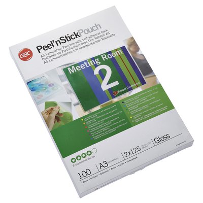 Pochette de plastification GBC A3 autocollant 2x 125 micron 100 pièces