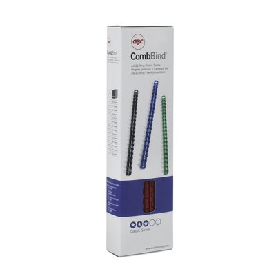 Bindrug GBC 8mm 21rings A4 rood 100 stuks