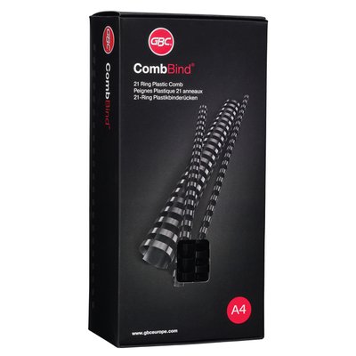 Bindrug GBC 12mm 21rings A4 zwart 100 stuks