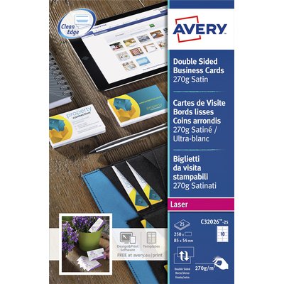 Visitekaart Avery C32026-25 2-zijdig 270gr 250 stuks