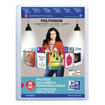 Chemise de présentation Oxford Polyvision A4 40-pochettes PP transparent