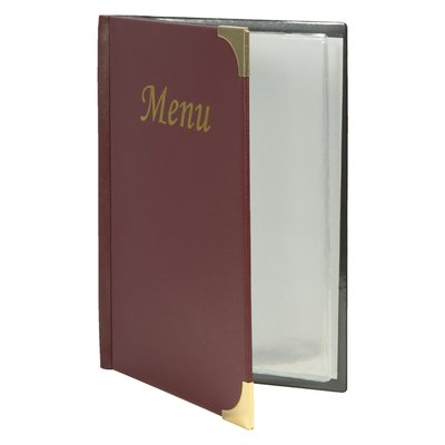 Protège-menu Securit A5 4x 2 pochettes bordeaux