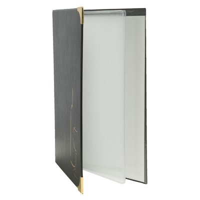 Carte des vins Securit 4x 2 pochettes noir