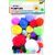 Pompons Folia assorti 30 pièces couleurs et formats assortis