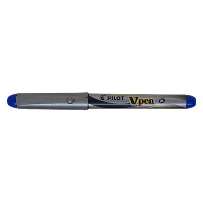Stylo plume Pilot V-pen Medium argent bleu