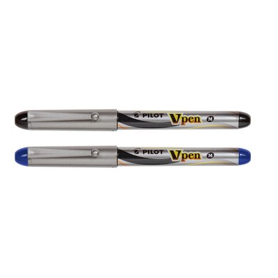 Stylo plume Pilot V-pen Medium argent bleu