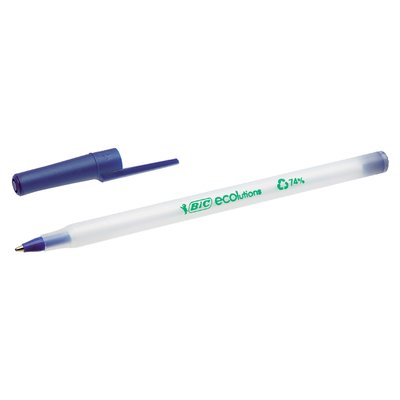 Balpen Bic Ecolutions round stic medium blauw