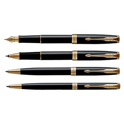 Stylo bille Parker Sonnet Black Lacquer GT Medium