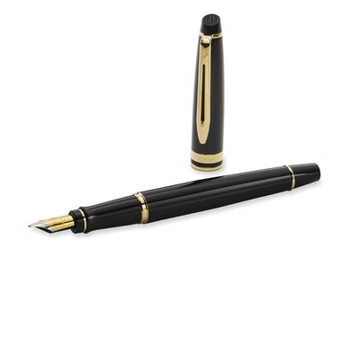 Stylo plume Waterman Expert Noir Laqué GT Medium