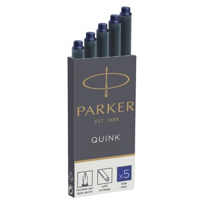 Inktpatroon Parker Quink permanent blauw pak à 5 stuks