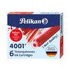 Inktpatroon Pelikan 4001 rood 6 stuks foto