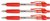 Balpen Quantore Grip drukknop rood medium