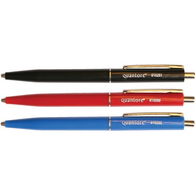 Stylo bille Quantore rétractable avec clip métal Medium noir