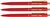 Balpen Quantore drukknop met metalen clip rood medium