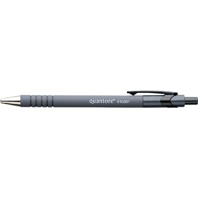 Balpen Quantore rubbergrip drukknop zwart medium