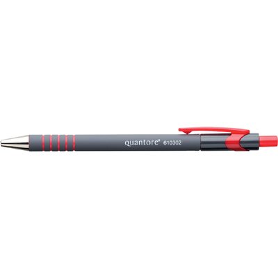 Stylo bille Grip Caoutchouc Quantore rétractable Medium rouge