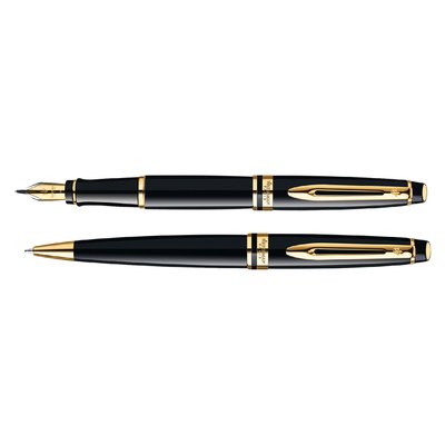 Stylo bille Waterman Expert Noir Laqué GT Medium