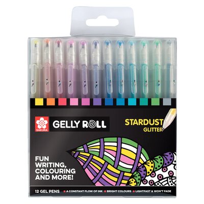 Stylo gel Sakura Gelly Roll Stardust set 12 couleurs