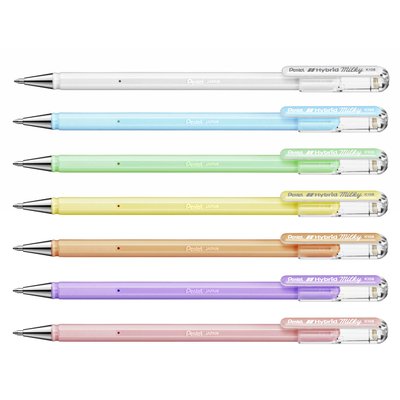 Gelschrijver Pentel K108-P fijn pastel wit