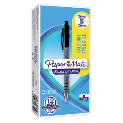 Stylo Bille Paper Mate Flexgrip Ultra Medium noir