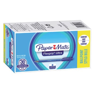 Balpen Paper Mate Flexgrip Ultra medium blauw valuepack 30+6 gratis