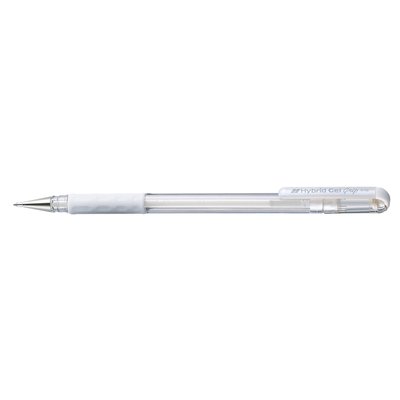 Gelschrijver Pentel K118 Grip medium wit