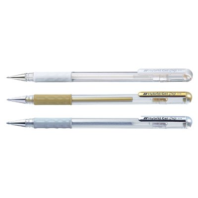 Gelschrijver Pentel K118 Grip medium zilver