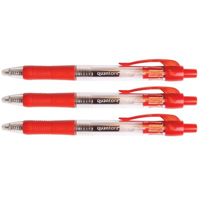 Stylo Gel Quantore Grip rétractable 0,7mm rouge