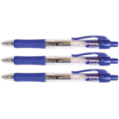 Stylo Gel Quantore Grip rétractable 0,7mm bleu