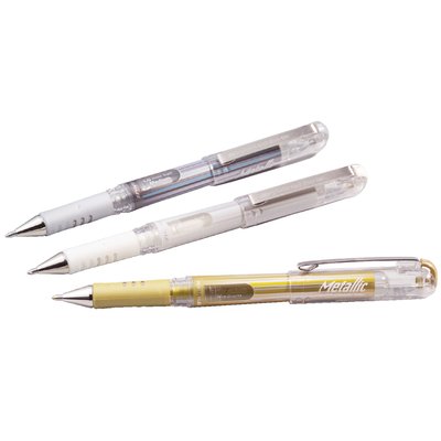 Gelschrijver Pentel K230M medium metallic wit