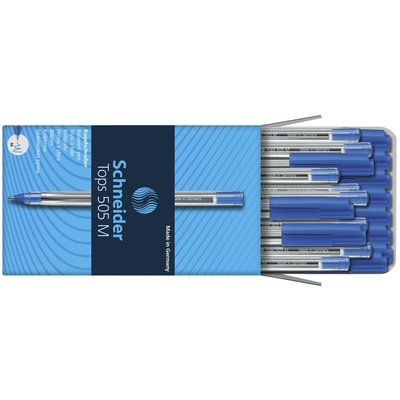 Stylo bille Schneider Tops 505 Medium bleu