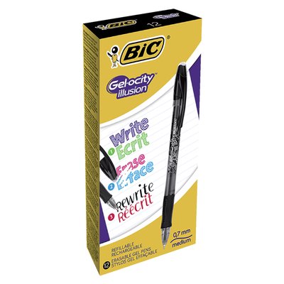 Gelschrijver Bic Gel-ocity illusion medium zwart