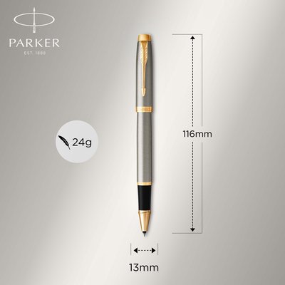 Stylo bille et roller Parker IM Brushed Metal GT Medium 2 pièces