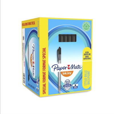 Balpen Paper Mate Inkjoy 100RT medium zwart valuepack 80+20 gratis