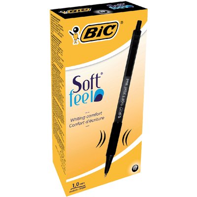 Stylo bille BIC Soft Feel Clic Grip Medium noir