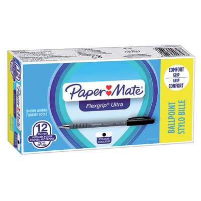 Balpen Paper Mate Flexgrip Ultra stick medium zwart
