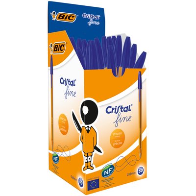 Stylo bille BIC Cristal Fin bleu