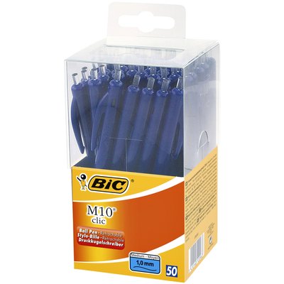 Stylo bille BIC M10 Medium bleu boîte transparente