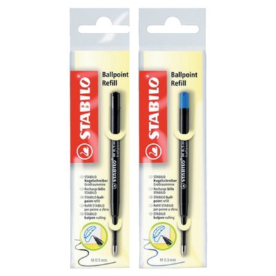 Recharge stylo bille Standard STABILO Medium bleu