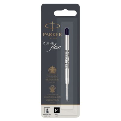 Balpenvulling Parker Quinkflow medium zwart blister à 1 stuk