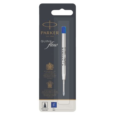 Recharge stylo bille Parker Quinkflow Fin Bleu blister
