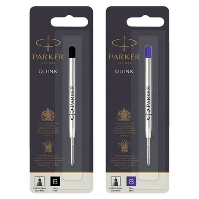 Balpenvulling Parker Quink breed zwart breed blister à 1 stuk