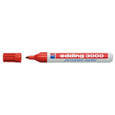 Viltstift edding 3000 rond 1.5-3mm rood blister à 4 stuk