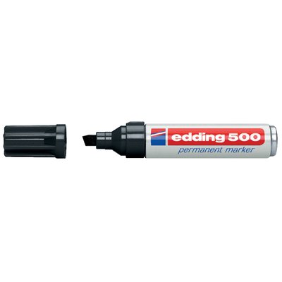 Viltstift edding 500 schuin 2-7mm zwart blister à 3 stuks