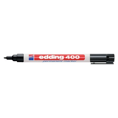 Viltstift edding 400 rond 1mm zwart blister à 1 stuk
