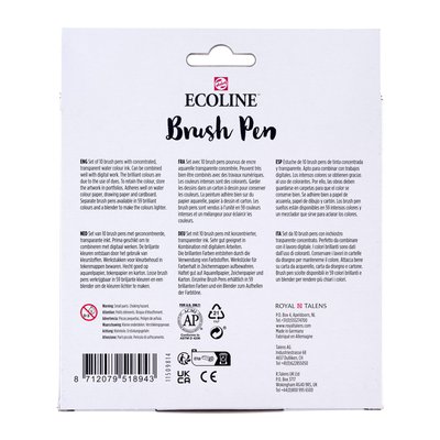 Brushpen Talens Ecoline set à 10 stuks botanisch