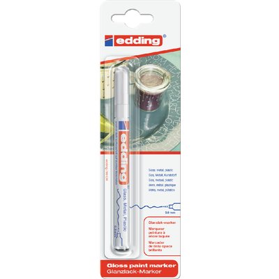 Paintmarker edding 780 op oliebasis 0.8mm wit blister à 1 stuk