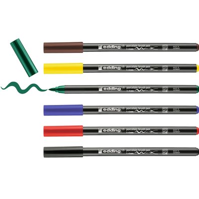 Brushpen edding 4200 porselein assorti etui à 6 stuks