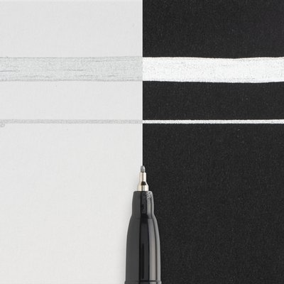 Viltstift Sakura Pen-touch extra fijn zilver